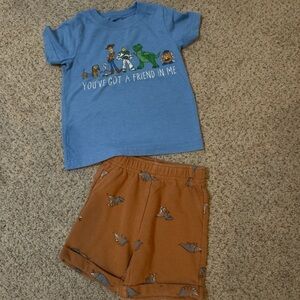 Toy Story Tee & Dino Shorts Set 2T | Disney Pixar Outfit Pekkle